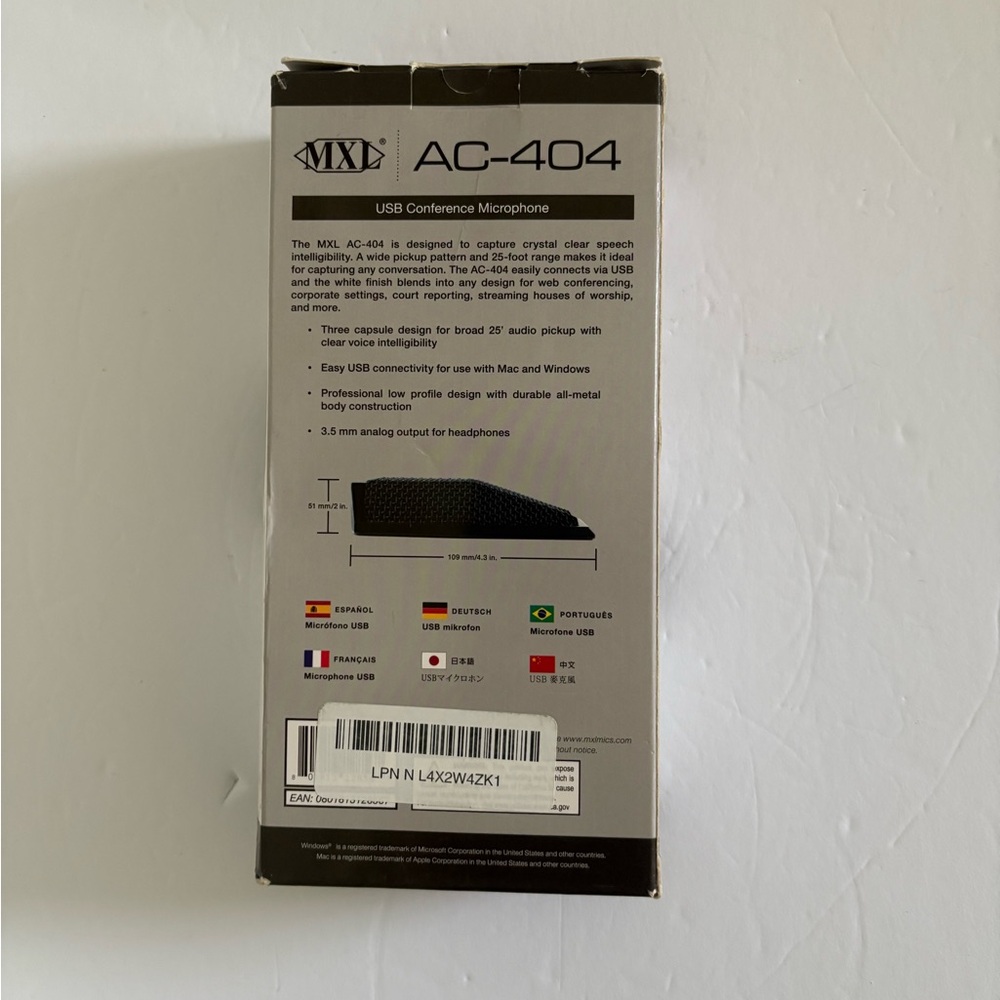 MXL AC-404 USB Conference Microphone New Black OS - Picture 3 of 8